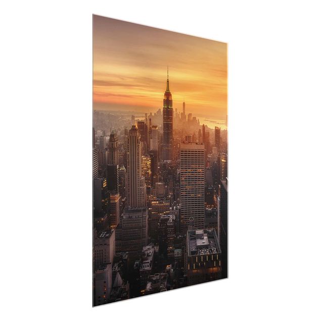 Glass print - Manhattan Skyline Evening