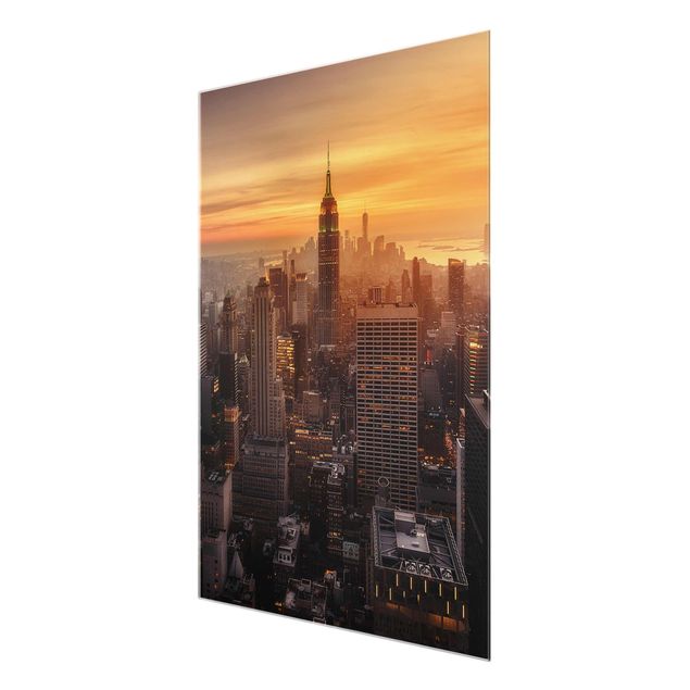 Glass print - Manhattan Skyline Evening