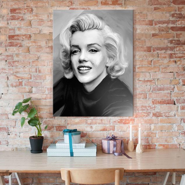 Glass print - Marilyn In Private