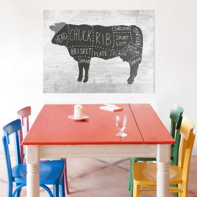 Glass print - Butcher Board - Beef