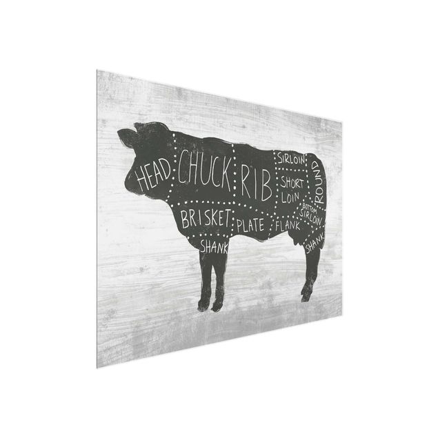 Glass print - Butcher Board - Beef