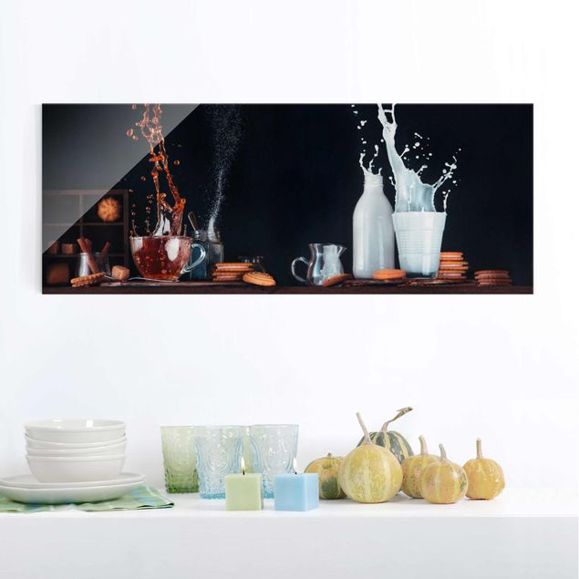 Glass print - Milk And Tea Composition