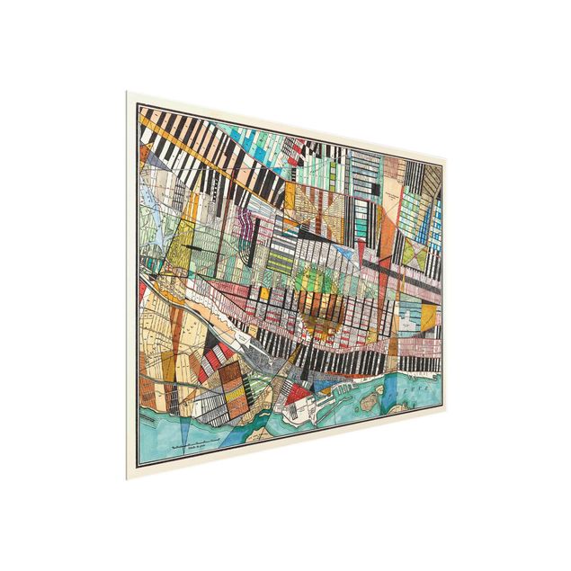 Glass print - Modern Map Of Montreal