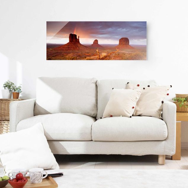 Glass print - Monument Valley At Sunset