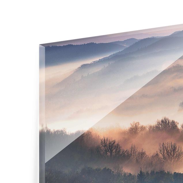 Glass print - Fog At Sunset
