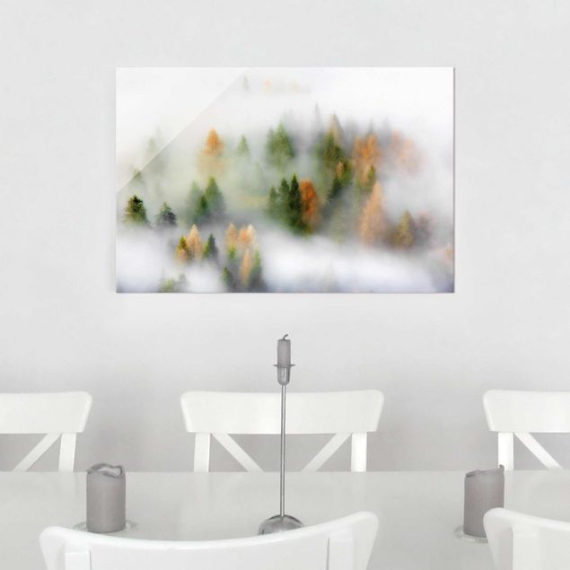 Glass print - Cloud Forest In Autumn