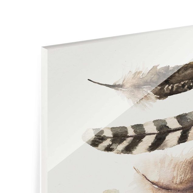 Glass print - Nine Feathers