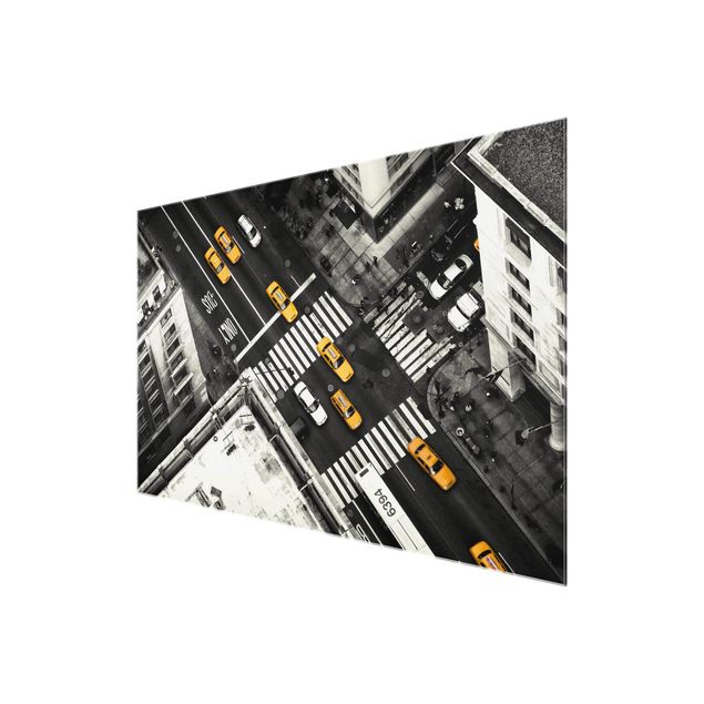 Glass print - New York City Cabs