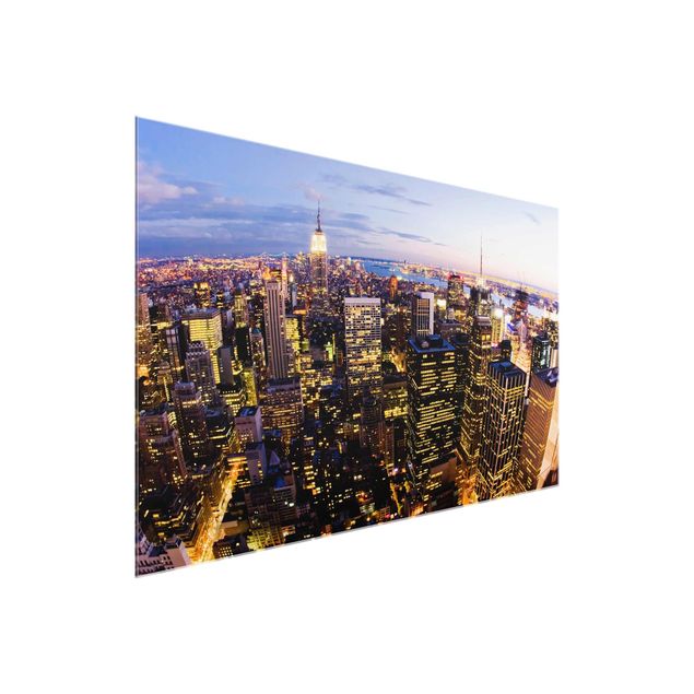 Glass print - New York Skyline At Night
