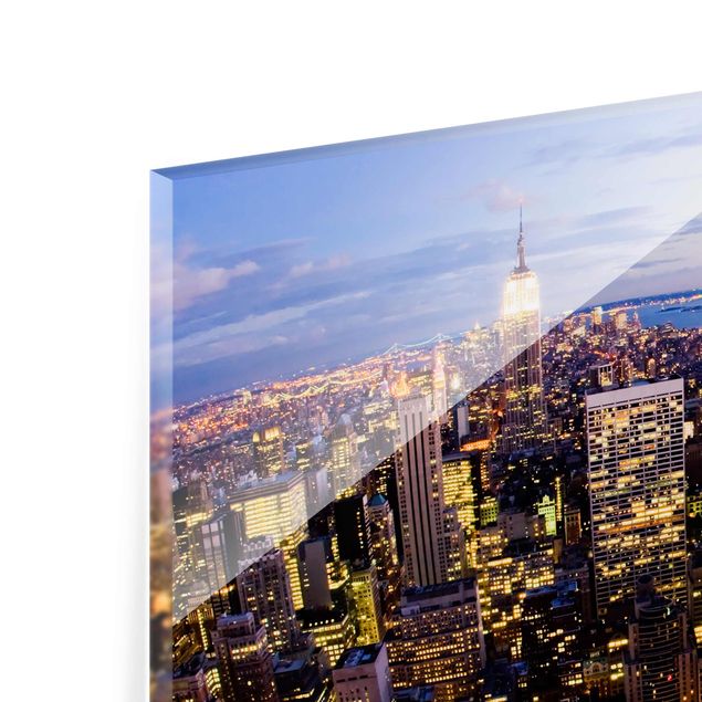 Glass print - New York Skyline At Night