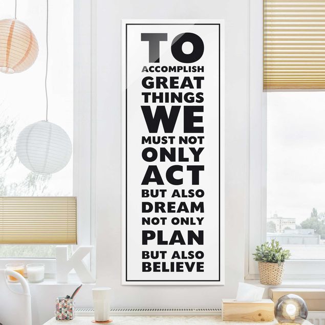 Glass print - Great Things white