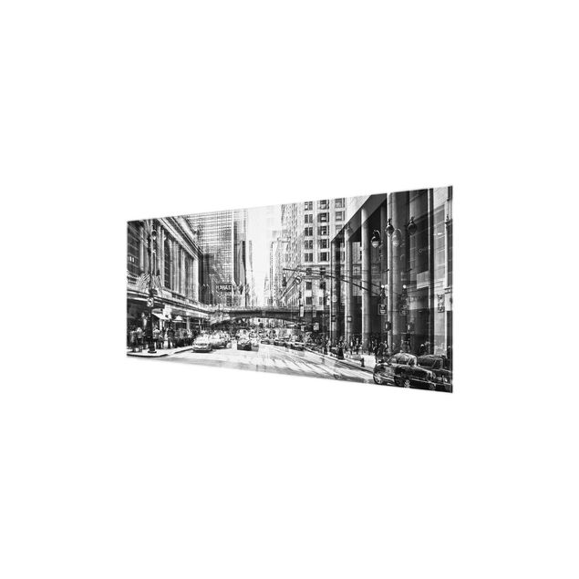 Glass print - NYC Urban black and white