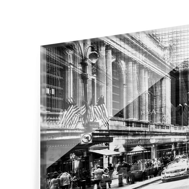 Glass print - NYC Urban black and white