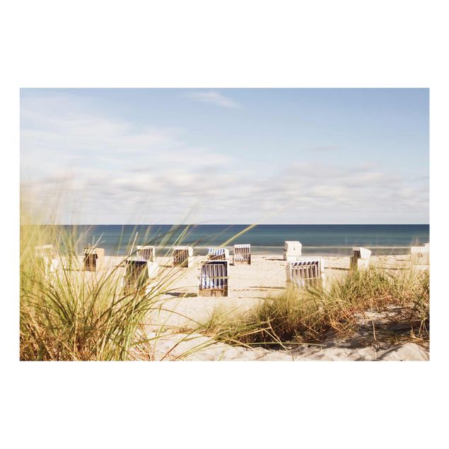 Glass print - Baltic Sea And Beach Baskets