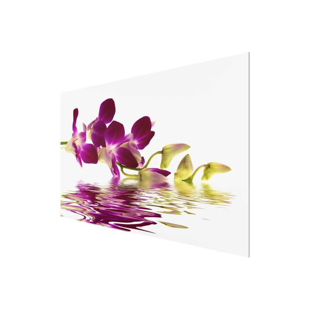 Glass print - Pink Orchid Waters