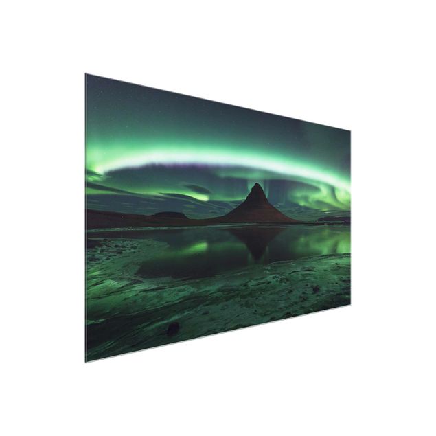 Glass print - Northern Lights In Iceland