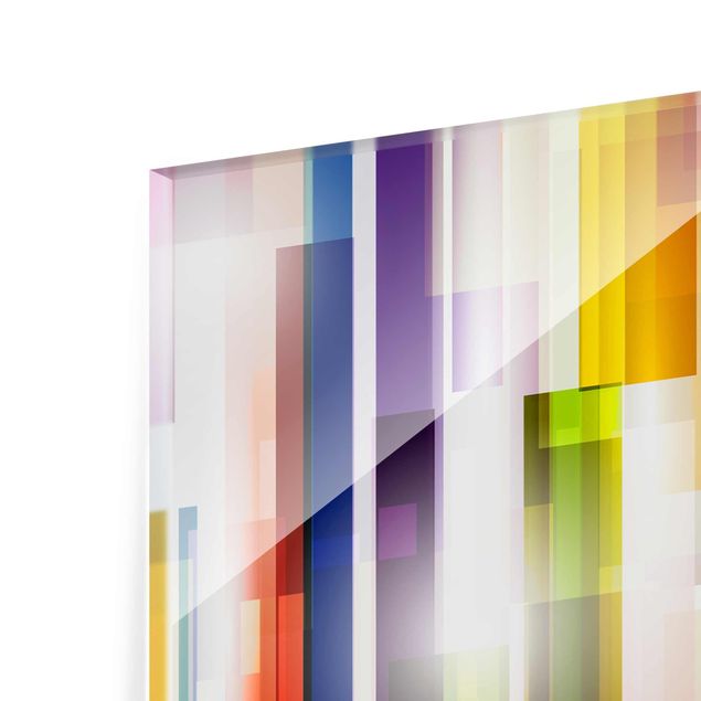 Glass print - Rainbow Cubes