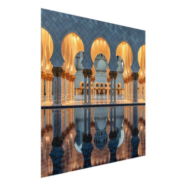 Glass print - Reflections In The Mosque