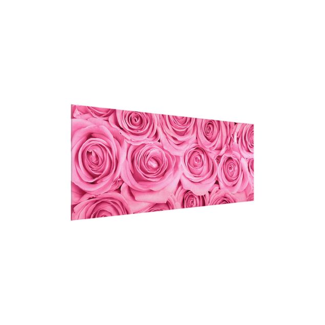 Glass print - Pink Roses