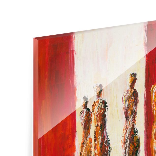 Glass print - Petra Schüßler - Six Figures In Red