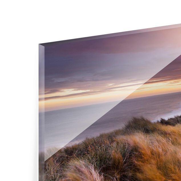 Glass print - Sunrise On The Beach On Sylt