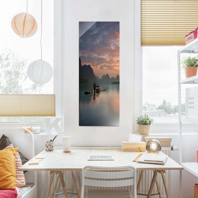 Glass print - Sunrise Over Chinese River