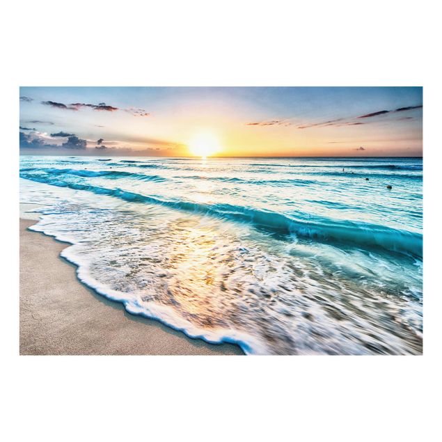 Glass print - Sunset At The Beach