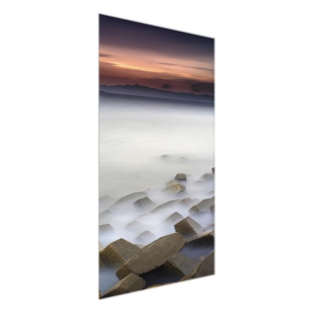 Glass print - Sunset In The Fog