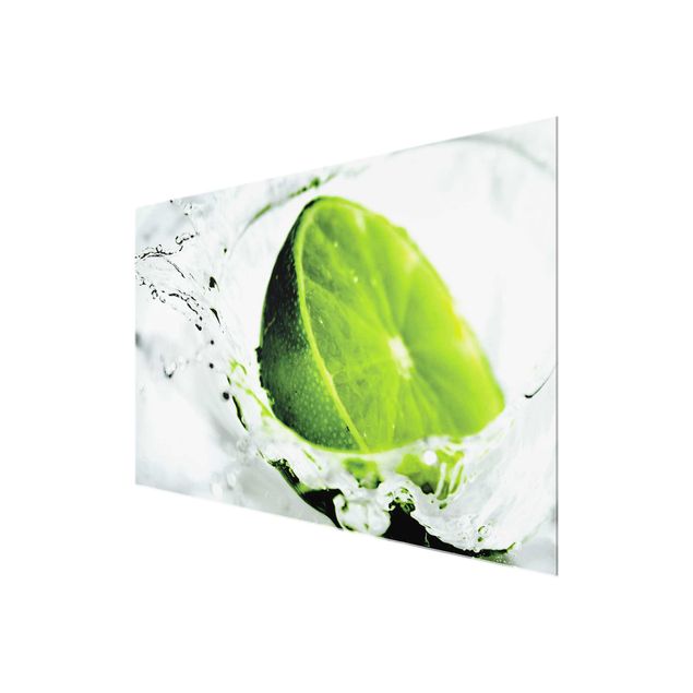 Glass print - Splash Lime