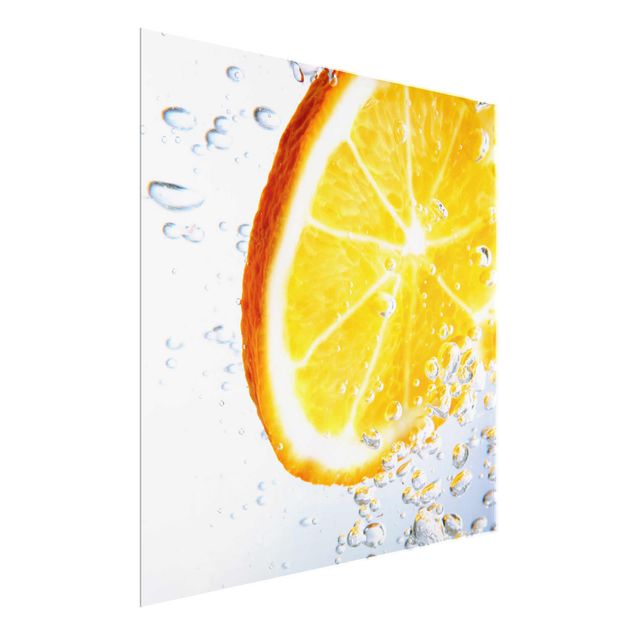 Glass print - Splash Orange