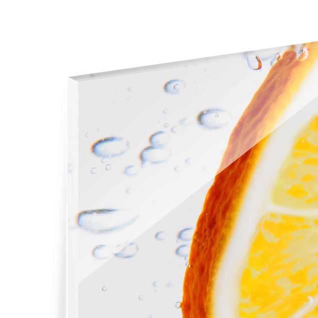 Glass print - Splash Orange