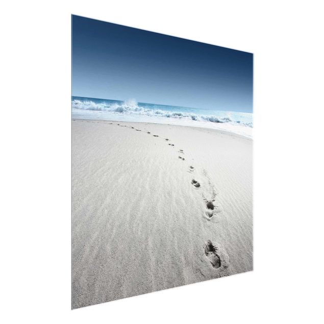 Glass print - Traces In The Sand