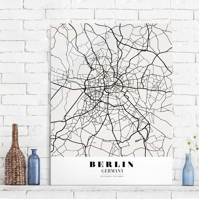 Glas Magnetboard Berlin City Map - Classic