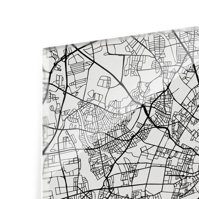 Glass print - Copenhagen City Map - Classic