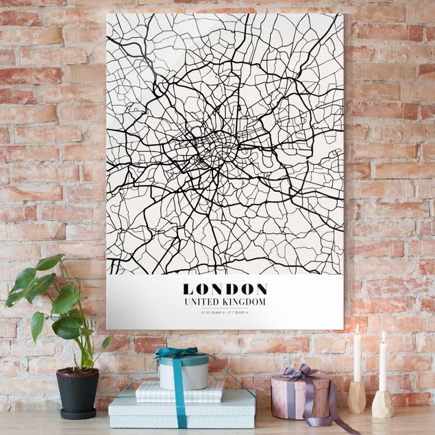 Glass print - London City Map - Classic
