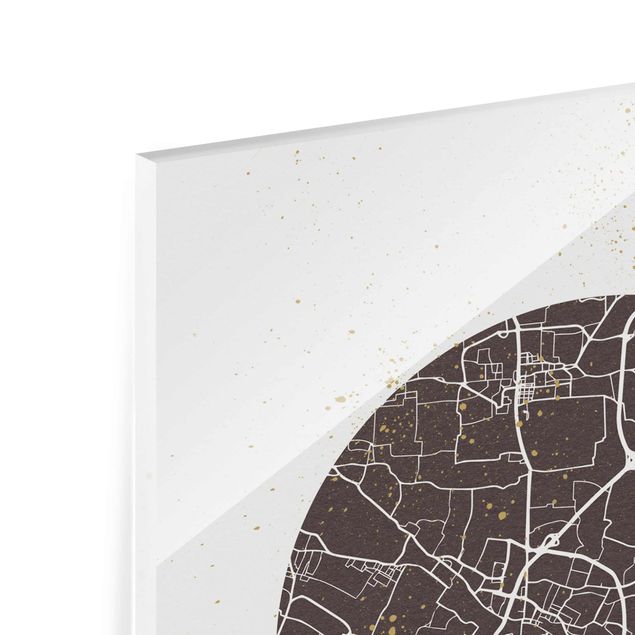 Glass print - Venice City Map - Retro