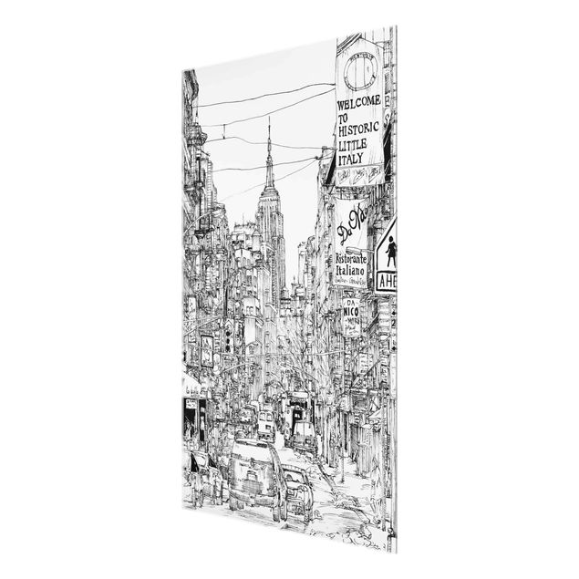 Glass print - City Study - Little Italy