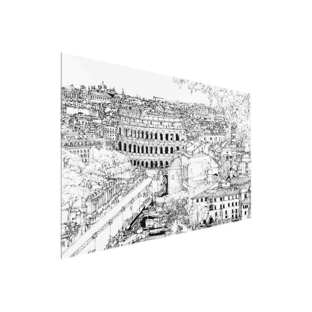 Glass print - City Study - Rome