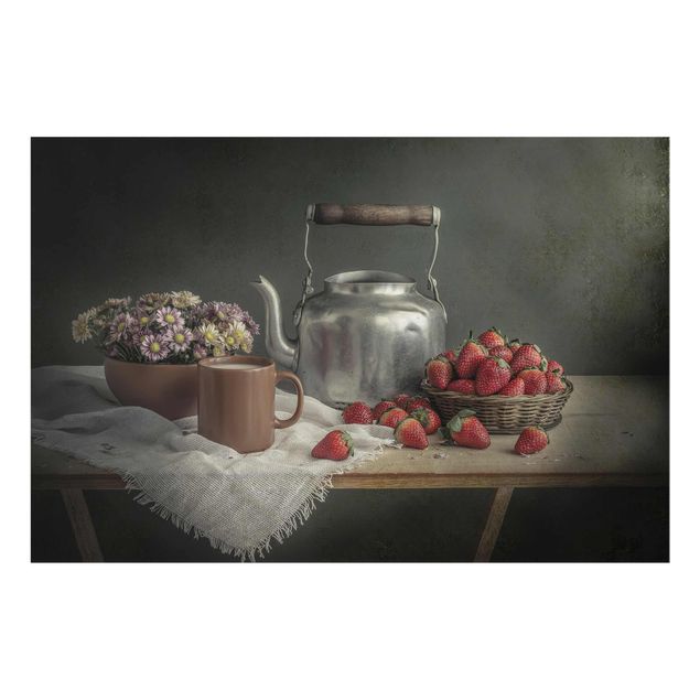 Glass print - Still Life with Strawberries
