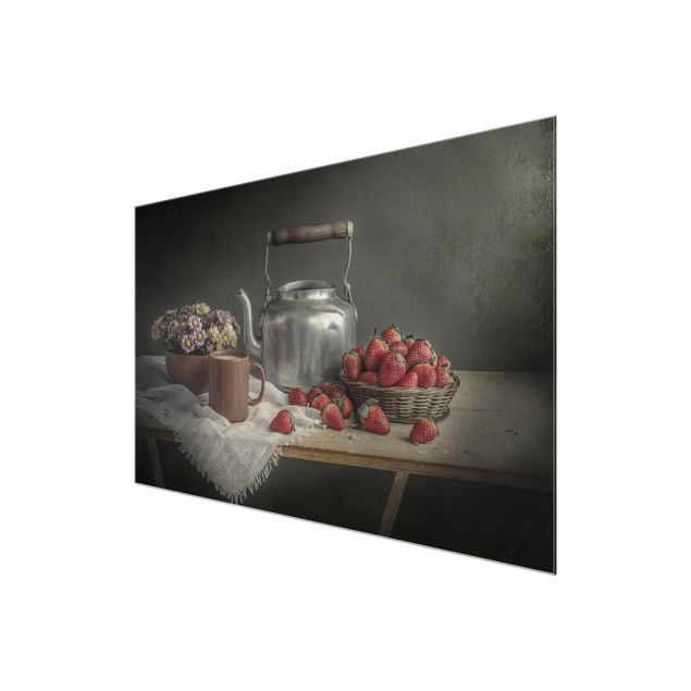 Glass print - Still Life with Strawberries