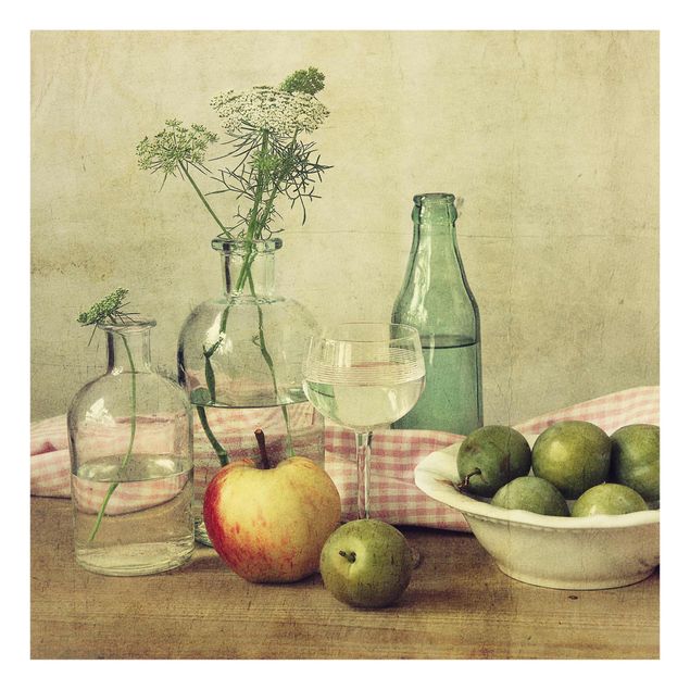 Glass print - Still Life with Bottles