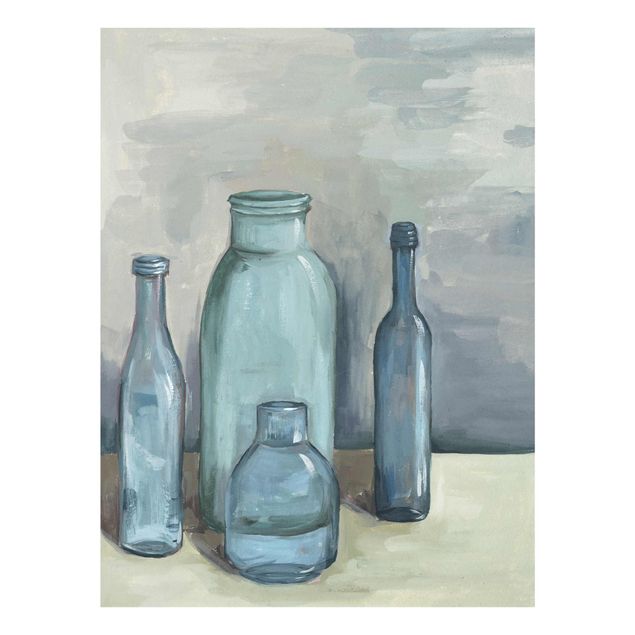 Glass print - Still Life With Glass Bottles II