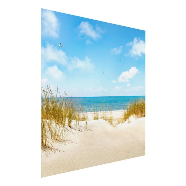 Glass print - Beach On The North Sea