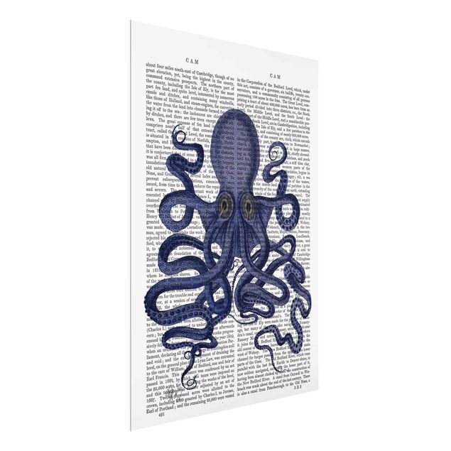 Glass print - Animal Reading - Octopus