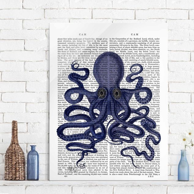 Magnettafel Glas Animal Reading - Octopus
