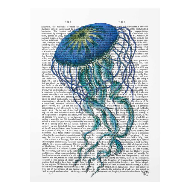Glass print - Animal Reading - Jellyfish