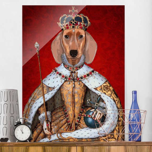 Magnettafel Glas Animal Portrait - Dachshund Queen