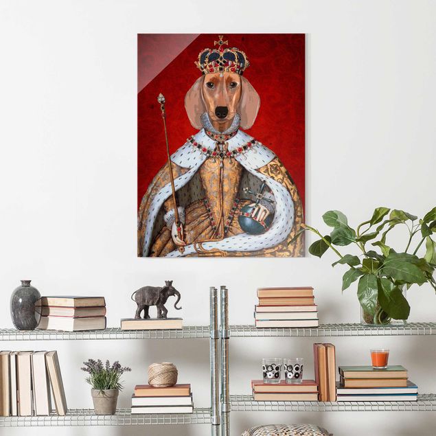 Glass print - Animal Portrait - Dachshund Queen