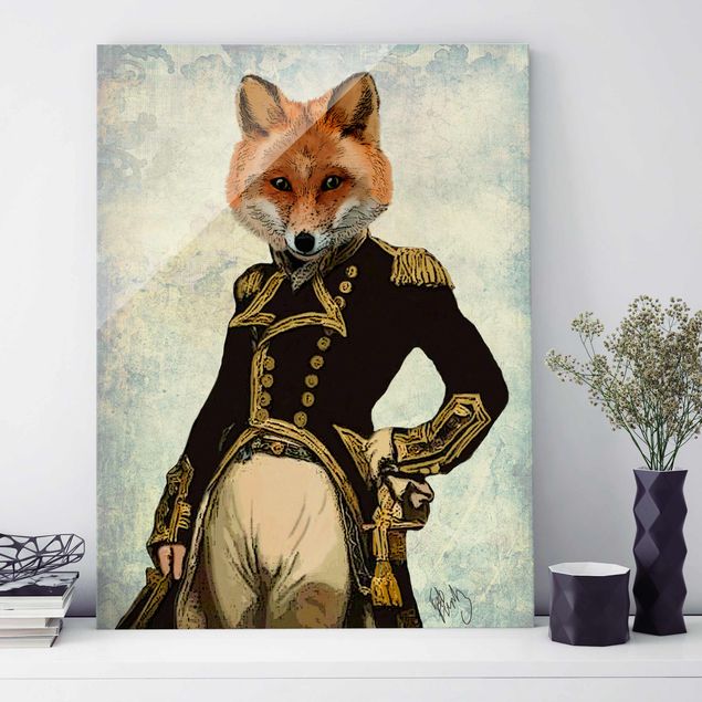 Glas Magnettafel Animal Portrait - Fox Admiral