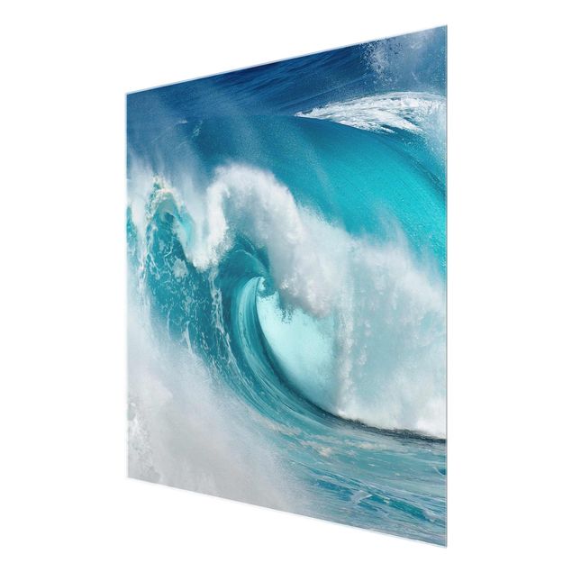 Glass print - Raging Waves
